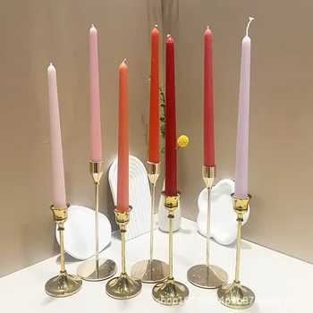 4vnt Gradientas Ilgos lazdelės žvakės Vakarėlio dekoravimas Spalvingos Morandi žvakės Bedūmės kvapnios vestuvės Banketas Šventinė dekoracija
