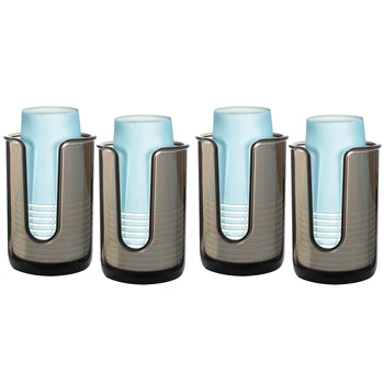4X plastikinis vienkartinių popierinių puodelių dozatorius laikymo laikiklis, plastikiniai burnos skalavimo puodelių dozatoriaus puodelių laikikliai vonios kambariui