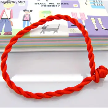 50PCS Red Rope Bangle Nailon Cord Craft Pynimo styginių linija Klasikiniai rankų darbo papuošalai Geros laimingos apyrankės dovanų priedai