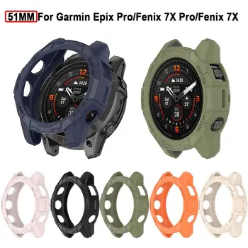 51MM minkšto krašto apvalkalo ekrano apsaugos dėklas, skirtas Garmin Epix Pro/Fenix 7X Pro/Fenix 7X Smart Watch buferio dangtelio rėmo priedams