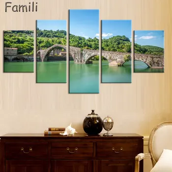 5Pcs drobės audinio plakato atspaudas Italija gražūs peizažai sienų menui, kambario dekoravimui, namų dekoravimui, quadro decorativo, meno spausdinimui