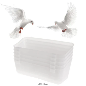 5vnt Balandžių tiektuvo stačiakampio padavimo įtaisas Geriamasis maistas Vanduo Plastikinis paukščių papūgos narvas Puodelio dubuo