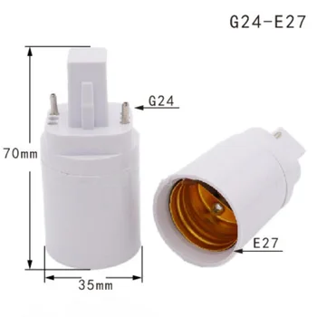 5vnt lėtinantis G24 į E27 lempą G24 adapteris Varžtų laikiklių keitikliai Lemputės pagrindinis lizdas LED halogenas CFL B3
