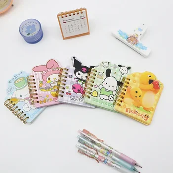 6vnt Sanrio Cartoon Mini Coil Book Kuromi Melody Notebook Kawaii Cinnamoroll Student Anime Diary Wholesale