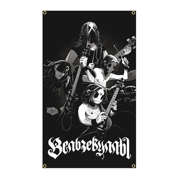 90X150cm Belzebubs Black Heavy Metal Roko grupė Muzika Meno vėliavos Puošia reklamjuostes 3x5Fts