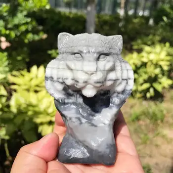 9cm Natūralūs Taichi akmens liūto krištolo drožybos amatai Galingi gyvūnų gijimo fengšui namų dekoravimo šventinė dovana 1vnt