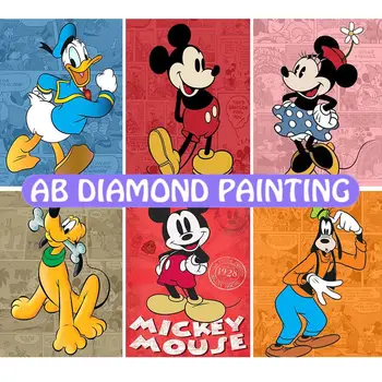 AB Deimantų tapyba Disney Mickey Minnie animacinis personažas pilnas apvalus/kvadratinis gręžimo siuvinėjimas Kalnų krištolas Donaldas Antis Goofy Dekoras