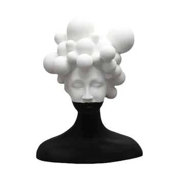 Abstrakti figūra Skulptūra Derva Rankdarbių papuošalai Nespalvota Mozaika Moteris Figūrėlė Žmogaus galva Statula Namų dekoravimas