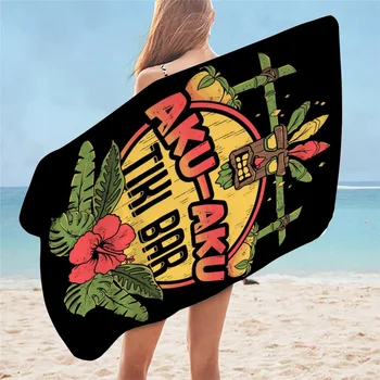 AKUAKU TIKI BARAS Surf Poncho mikropluošto vonios rankšluostis Dideli paplūdimio rankšluosčiai Greitas sausas paplūdimio kilimėlis rankšluostis suaugusiems vaikams