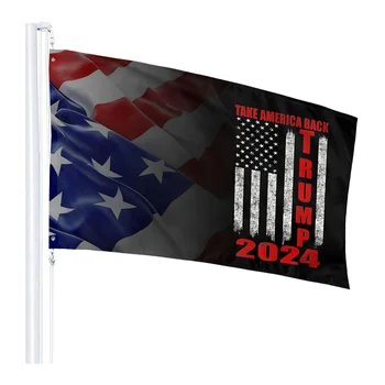 Amerikos vėliavos vėliava Trump Take America Back Polyester 100D Digital Printing Bedroom Gift Patvari pakabinama dekoracija
