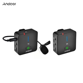 Andoer MX5 2.4G belaidis mikrofonas su siųstuvo imtuvo prisegimu 