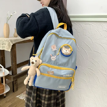 Animacinė lėlė Studento kuprinė Maža šviežia ir miela mergaitė Kelionės Didelės talpos kuprinė Harajuku vidurinės mokyklos krepšys