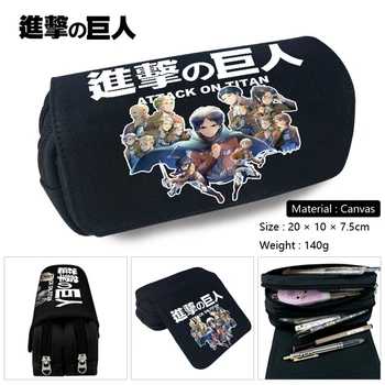 Anime ataka prieš Titano pieštuko dėklą Makiažo kosmetikos krepšys Kanceliarinių prekių dėžutė Mokiniai Mokyklos rašiklis Pieštukas Maišelių maišelių dovana