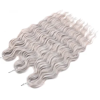 Anna Hair Synthetic Loose Deep Wave Braiding Hair Extensions 24 Inch Water Wave Braid Ombre Blonde Twist Crochet Curly Garbanoti plaukai