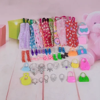 Apsirengusi mergaitės princesės lėlės žaislas 40 dalių priedų rinkinys, tinkamas lėlių mergaitėms apie 29 centimetrus