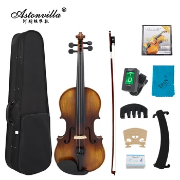 Astonvilla AV-508 4/4 Smuiko eglės plokštės smuiko rinkinys su dėklų priedais Profesionalus styginių instrumentų smuikas praktikai
