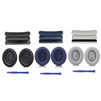 Aukštos kokybės ausų pagalvėlės pagalvėlės galvos juosta QC35 / QC35ii ausinių biskvitinėms ausų pagalvėlėms