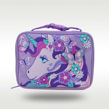 Australia Smiggle Original Children's Lunch Bag Girl Handbag Purple Butterfly Unicorn Lauko izoliaciniai krepšiai 9 colių