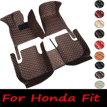 Automobiliniai grindų kilimėliai Honda Fit Jazz GK3 4 5 6 7 2014~2020 Kiliminis kilimėlis Prabangus odinis kilimas Interjero dalys Automobilių aksesuarai GH7 GP5 6