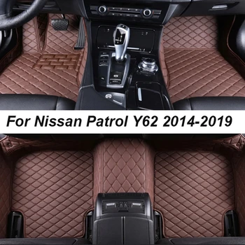Automobiliniai grindų kilimėliai Nissan Patrol Y62 2014-2019 AUTO DropShipping Center Interjero aksesuarai Odiniai kilimai Kilimėliai Pėdų pagalvėlės