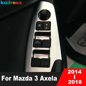 Automobilio durelių porankis Langų pakėlimo jungiklio jungiklio dangtelio apdaila Mazda 3 Axela 2014-2016 2017 2018 Matiniai interjero aksesuarai