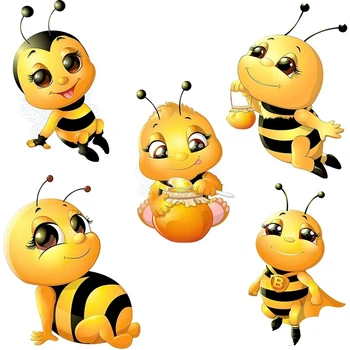 Automobilio lipdukas Mielas mažas bičių animacinis filmas Vabzdžių neperšlampamas vinilo lipdukas Automobilių aksesuarai Lipnus dekoras