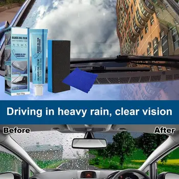 Automobilio priekinio stiklo alyvos plėvelės valiklis nukenksmintas ir lietaus nepraleidžiantis putojantis alyvos dėmių valiklis automobilio stiklui Lengva tepti Nuimkite