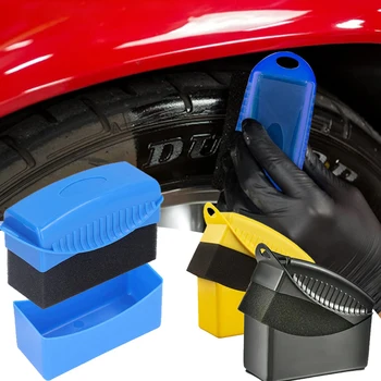 Automobilio ratų poliravimas Vaškavimo kempinės šepetys su dangteliu ABS plovimas Padangų kontūrinis padažas Aplikatoriaus pagalvėlės Detalūs priedai