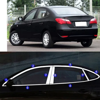 Automobilio stiliaus lipdukas Garnyras Stulpas Langas Vidurinė juostelė Apdailos rėmo gaubtų dalys Hyundai Elantra 2011 2012 2013 2014 2015 2016