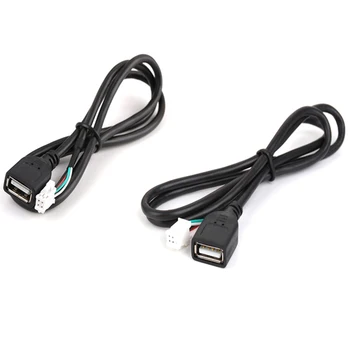 Automobilio USB kabelio adapterio prailginimo kabelio adapteris 4Pin 6Pin automobilio radijo stereofoninių automobilių priedams