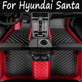 Automobilių grindų kilimėliai Hyundai Santa Fe penkioms sėdynėms 2013 2014 2015 2016 2017 2018 Automatinės pėdų pagalvėlės Kilimų dangtis Interjero aksesuarai