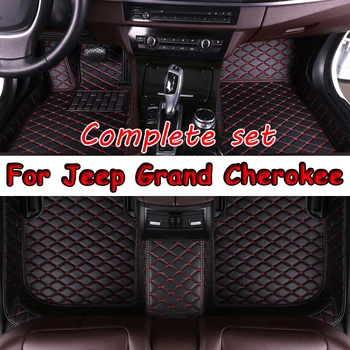Automobilių grindų kilimėliai Jeep Grand Cherokee WK WK2 2011-2018 2012 Custom auto foot Pads Automobile Carpet Cover interjero aksesuarai