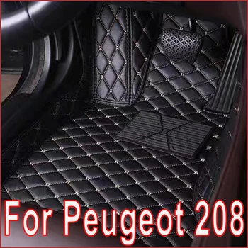 Automobilių grindų kilimėliai Peugeot 208 A9 2012~2018 Kilimai Prabangus odinis kilimėlis Patvarūs kilimėliai Anti Dirty Pad Set Automobilių aksesuarai 2013 2014