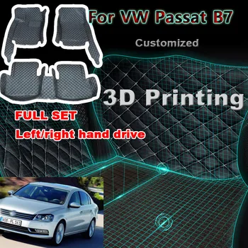 Automobilių grindų kilimėliai VW Volkswagen Passat B7 2011 ~ 2015 Prabangus odinis kilimėlis Patvarūs apsauginiai kilimai Kilimėlių rinkinys Automobilių aksesuarai 2012