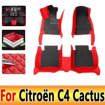 Automobilių kilimėlių grindys Citroën C4 Cactus 2014 ~ 2020 vandeniui atsparus odinis automobilių kilimėlis pilnai komplektuotas tapete Automotivo Para Carro automobilių aksesuarai