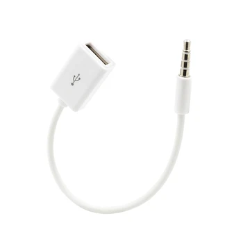 AUX lizdas 3.5mm vyriškas į USB 2.0 A tipo moteriškas OTG keitiklio adapterio kabelis