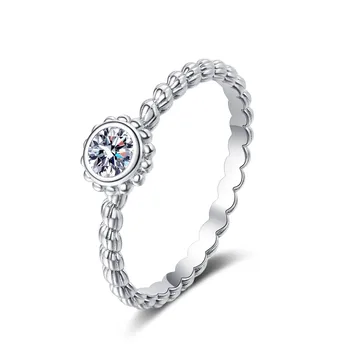 AZ348-J Lefei Fashion Luxury Fashion Trendy Classic White Moissanite A Lingering Life Ring for Women 925 Silver Party papuošalų žavesio dovana