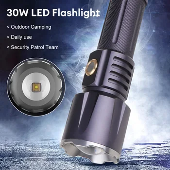 Baltas lazeris Itin ryškus LED žibintuvėlis Įkraunamas USB žibintuvėlis Teleskopinis priartinimas Lauko žibintuvėlio lemputė stovyklavimo žygiams
