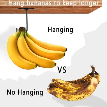 Bananų pakabos bananų geležinis kabliukas Bananų organizatorius po spintelės kabliu bananams ar virtuvės daiktams