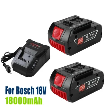 BAT609 įkraunama baterija 18 V 18000mAh ličio jonas skirtas Bosch 18v akumuliatoriui BAT609 BAT609G BAT618 BAT618G BAT614+Charger