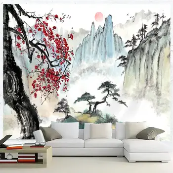 Bcsewcg Japoniškas gobelenas, vyšnių žiedų gobelenas, Azijos japonų sieninis gobelenas, Gamtos peizažas Gobelenai miegamajam