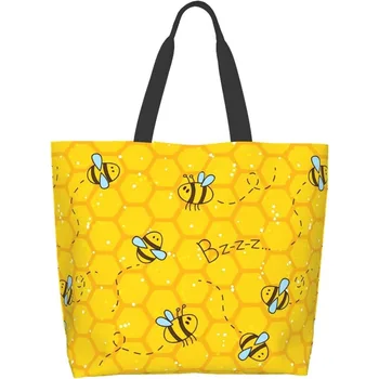 Bee Porter Tote krepšys Didelis moterų laisvalaikio krepšys per petį Rankinė Daugkartinio naudojimo daugiafunkcis pirkinių krepšys lauke