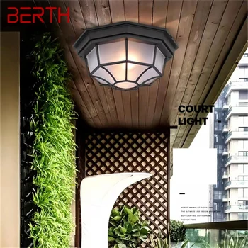 BERTH Europietiško stiliaus lubų šviestuvas lauko moderni LED lempa, atspari vandeniui namų koridoriaus dekoravimui