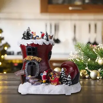 Besisukantis batų namas Muzikinė dėžutė Kalėdinis ornamentas Kūrybinė stalviršio naktinė lemputė