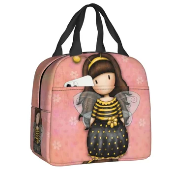 Bitė Mylimas izoliuotas pietų krepšys moterims Animacinių filmų mergina Atkuriamas aušintuvas Terminis Bento dėžutės darbas Mokyklos kelionės