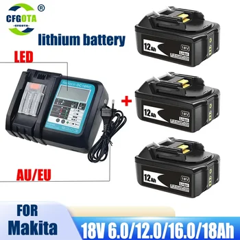 BL1860 Įkraunama baterija 18V 18000mAh Ličio jonas skirtas Makita 18v baterijai BL1840 BL1850 BL1830 BL1860B BL1850 BLXT 400+įkroviklis