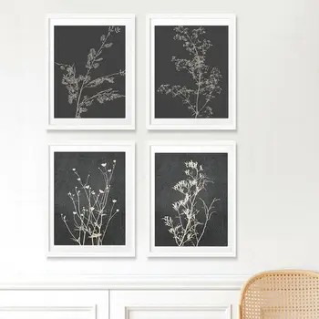 Botanikos laukinių gėlių plakatas Šiuolaikinė minimalistinė drobė Tapyba Atspaudai Gamta Sienų menas Paveikslas Svetainė Namai Sodybos dekoras