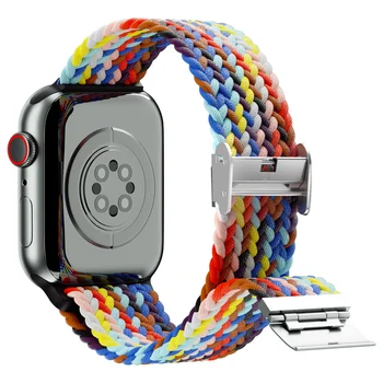 Braided Solo Loop For Apple watch band 44mm 40/49/45/41/42/38mm Elastic Nylon diržo apyrankė iWatch series 7 3 se 6 8 ultra dirželis