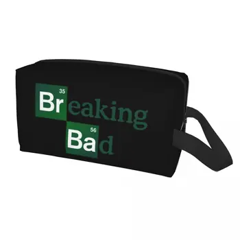 Breaking Bad Logo Makeup Bag for Women Travel Cosmetic Organizer Kawaii Heisenberg Tv Show Storage Toiletry Bags