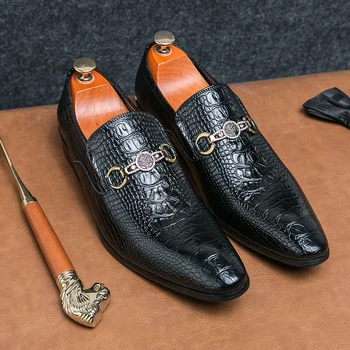 britų stiliaus aukštos klasės banketinės suknelės batai Vyriški kepuraitės Plokščiadugniai patogūs smailūs vyriški verslo batai